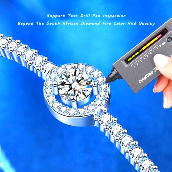 Exquisite 0.5cts Real Moissanite Diamond Tennis Bracelet - Picture 11 of 11